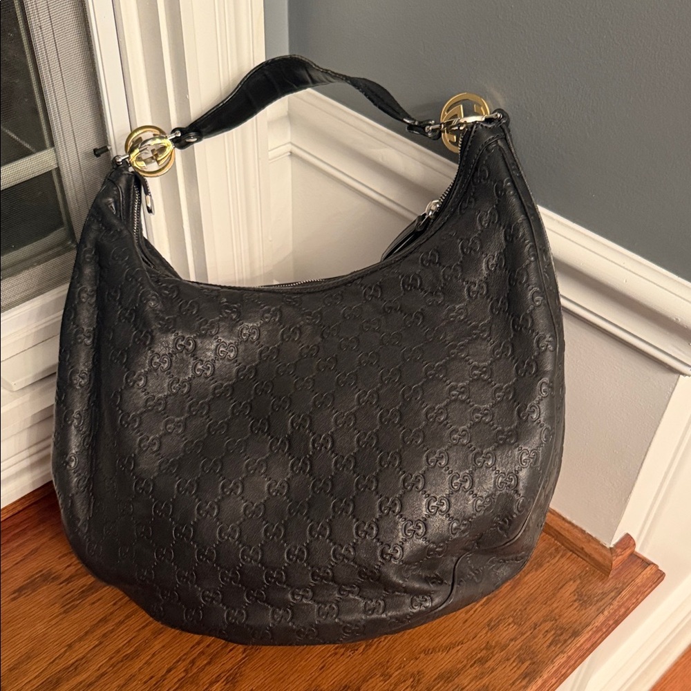 Gucci Black Hobo with Gold Hardware